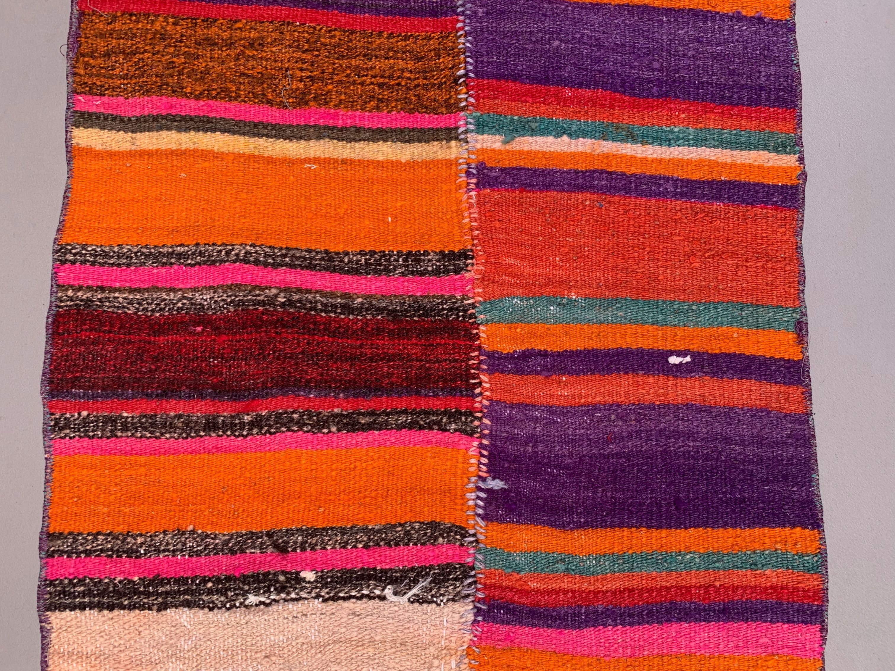 Old Turkish narrow Kilim Runner 266x58 cm shabby chic, vintage kelim