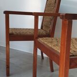 Paire de fauteuils corde des années 50
