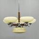 Art Deco Chrome and Walnut Chandelier, Czechoslovakia, 1930s