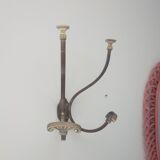 Wall-mounted wall-mounted coat rack in solid brass 50s/60s