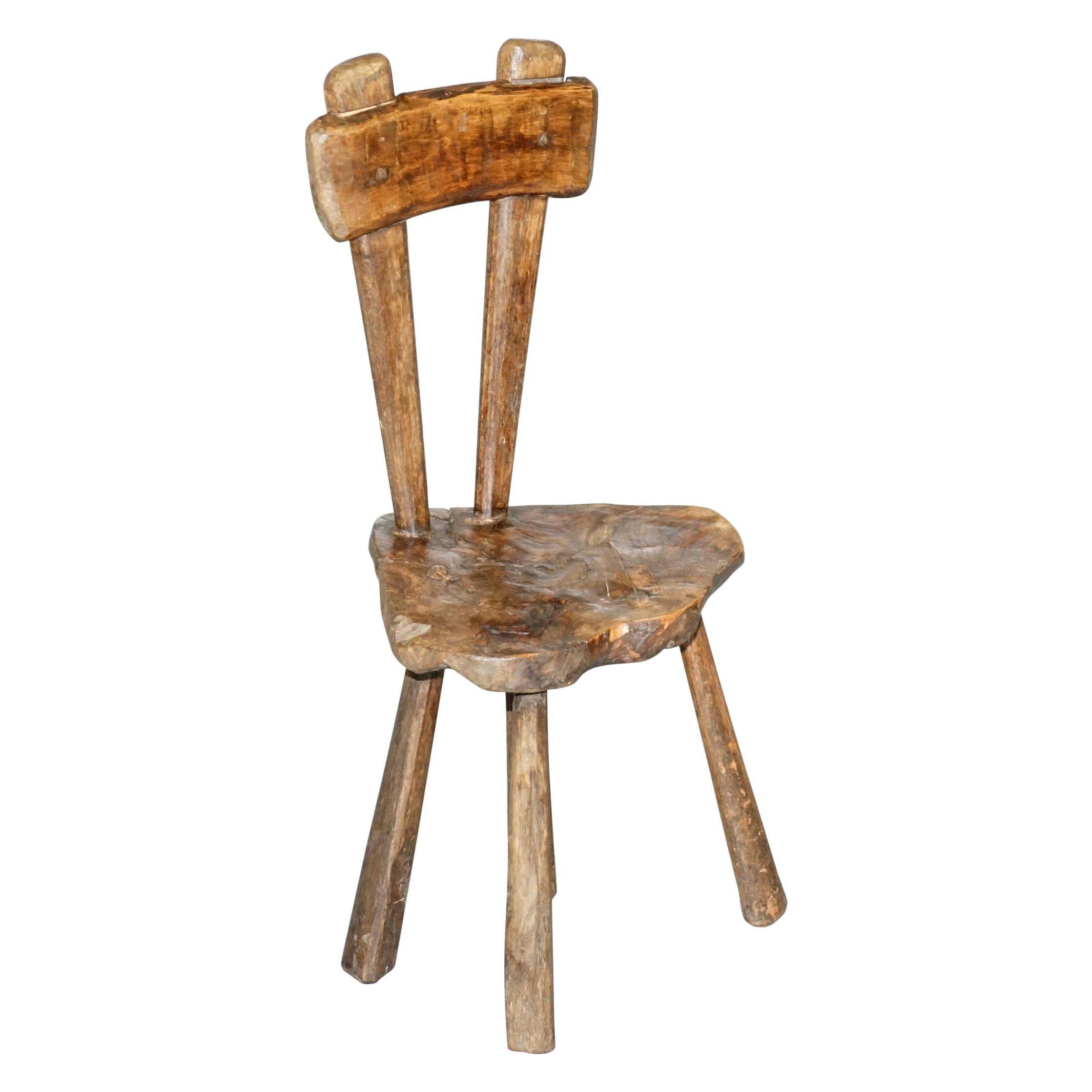 French nursing chair hand-carved in chestnut around 1760