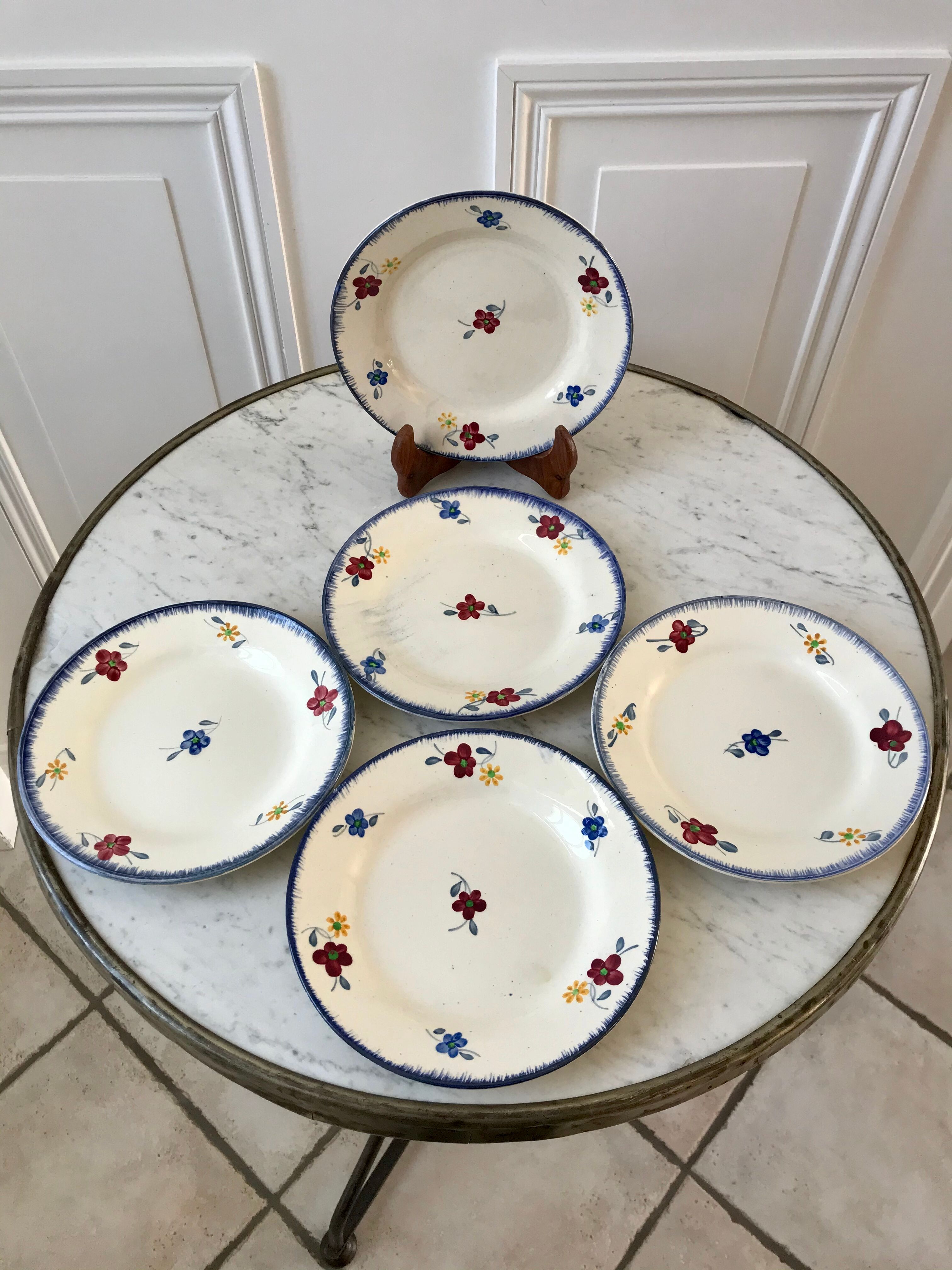 Set of 5 digoin dessert plates mary-Lou model