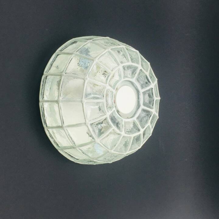 Mid Century Glass Ceiling Light From Limburg, Germany, 1960s/1970s
