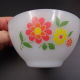 Set of 7 bowls in arcopal -flower décor - vintage around 1970