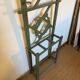 Art Deco coat rack in green patinated wood