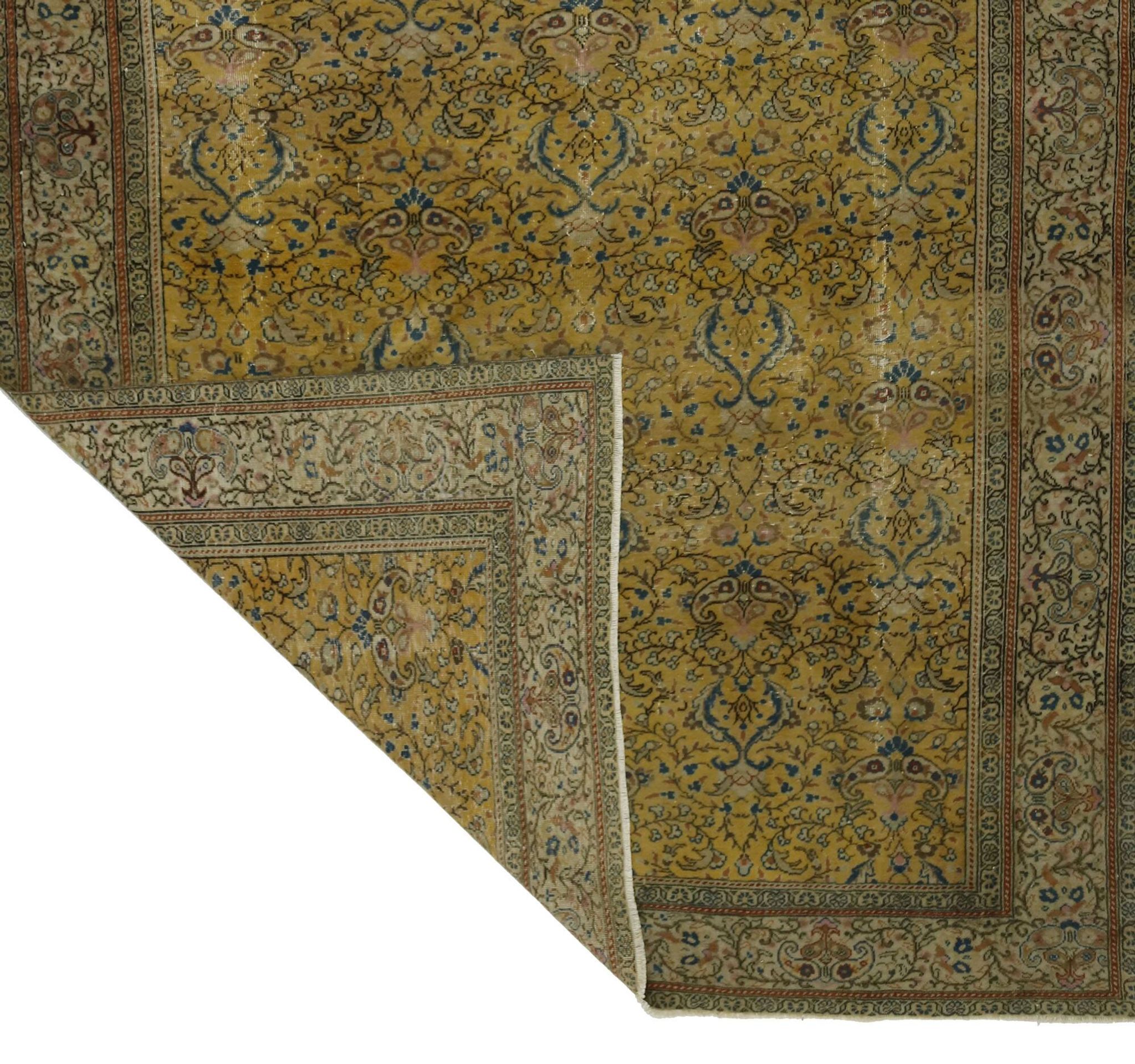 Vintage Turkish Anatolian Carpet 186x283 cm Floral Brown Blue