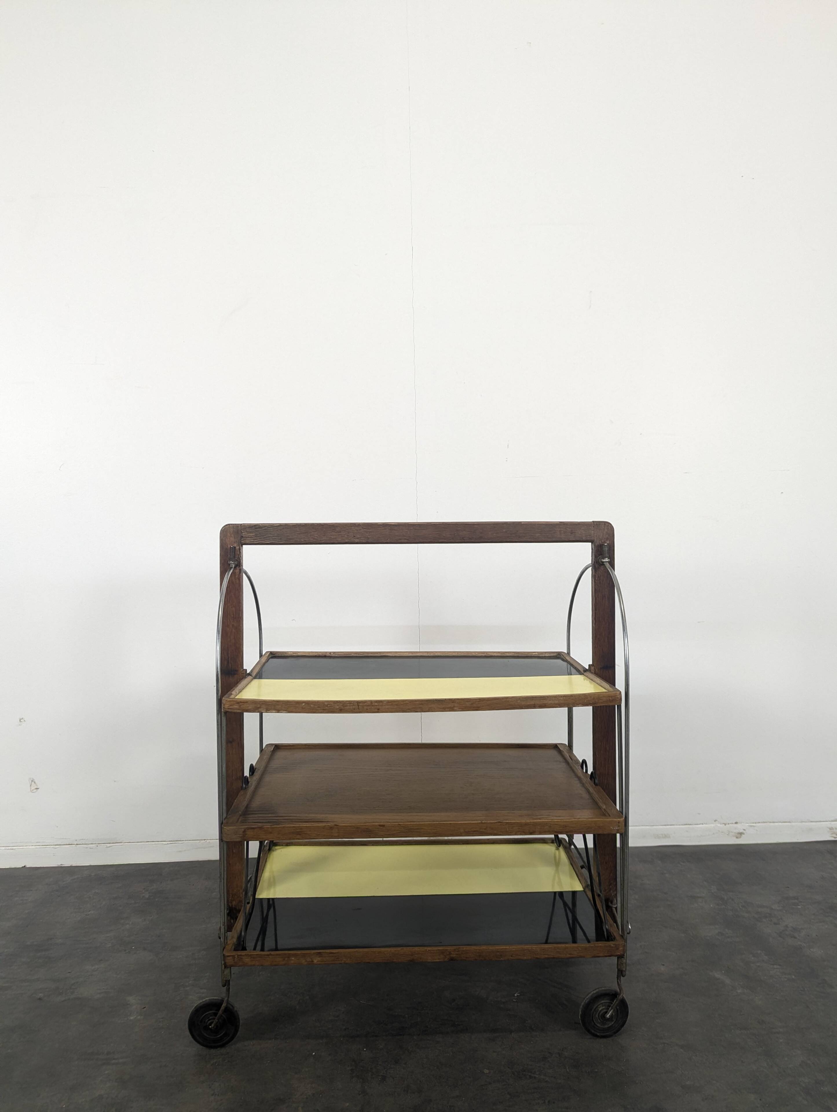 Vintage rolling dessert trolley