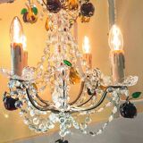 Golden bronze chandelier with fruit pendants