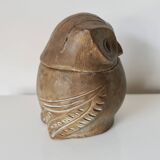 Ceramic owl sculpture - signed Agnès Escala - France, 1960s