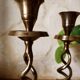 Set of 2 Scandinavian brass candle holders