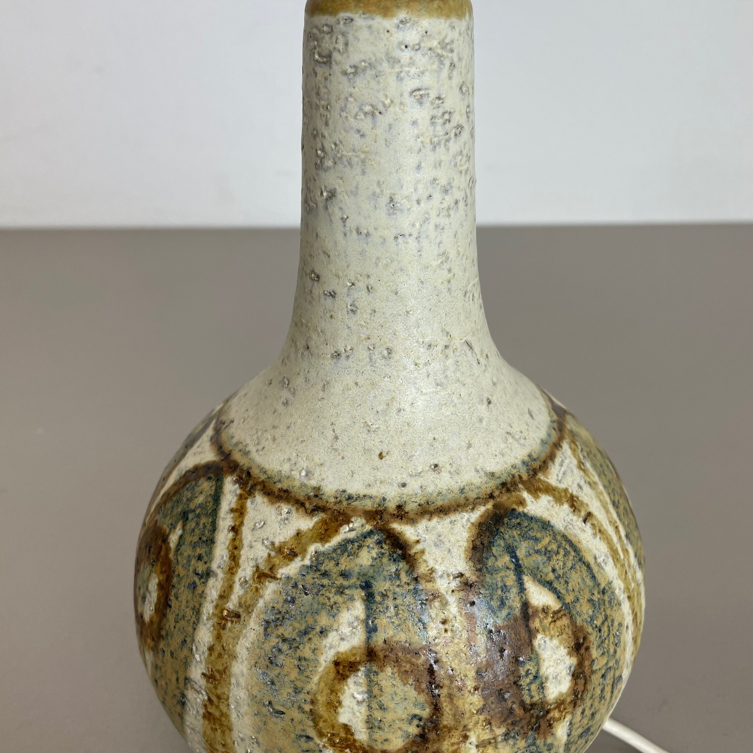 Ceramic studio pottery table light base by soholm  ceramic denmark 1970