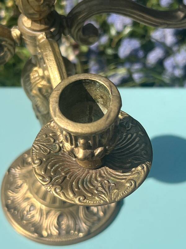 Antique Brass Candlestick – Louis XVI Style, 20th Century