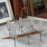 Ancien lustre moderniste 6 feux Lunel