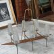 Old modernist chandelier with 6 lights Lunel