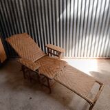 Bain de soleil - Transats en osier rotin vintage
