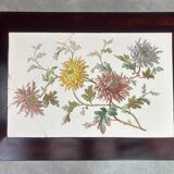 Nested tables in curved wood with ceramic top by Thonet.