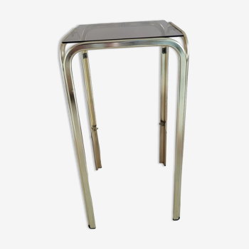 Golden side table and smoked glass