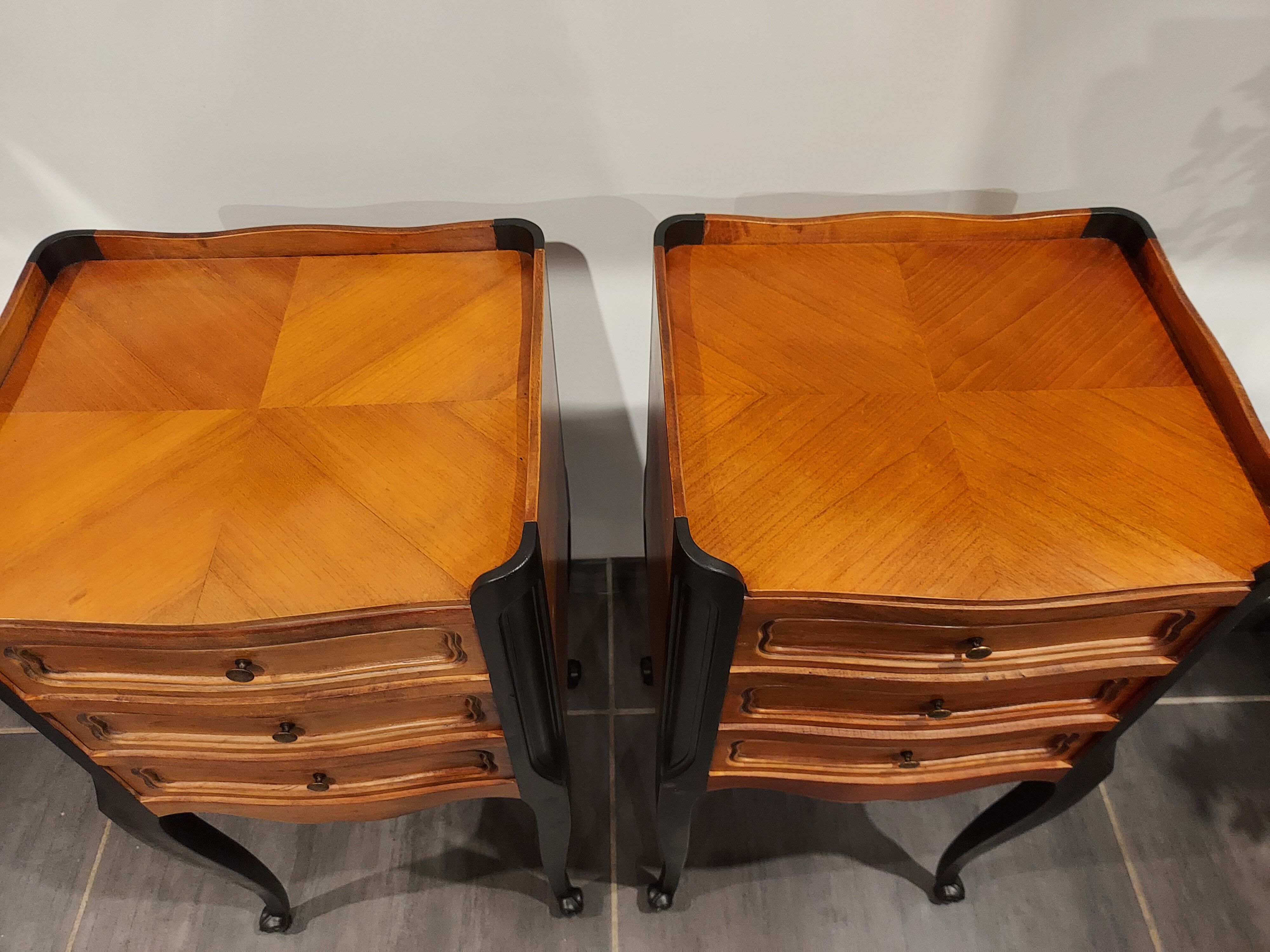 Pair of vintage Louis XV style bedside tables