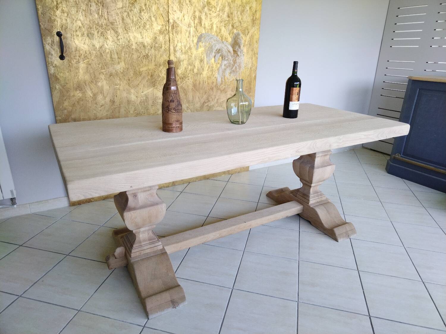 Renovated oak monastery table