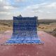 Moroccan Berber rug in royal blue 250x150 cm – geometric pattern – handmade