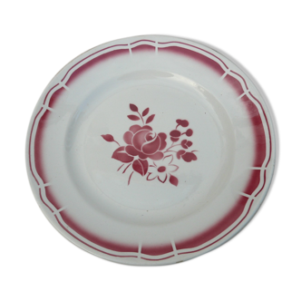 art deco service dish badonviller red flowers