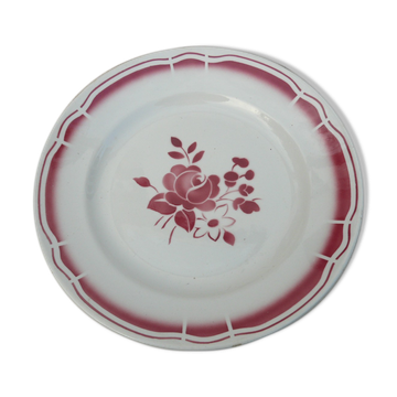 art deco service dish badonviller red flowers
