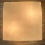 Square holophane ceiling light, industrial style, 1960s