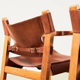 Borge Mogensen Pair of Spanish Chairs model 2226 for Fredericia Denmark 1958