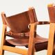 Borge Mogensen Pair of Spanish Chairs model 2226 for Fredericia Denmark 1958