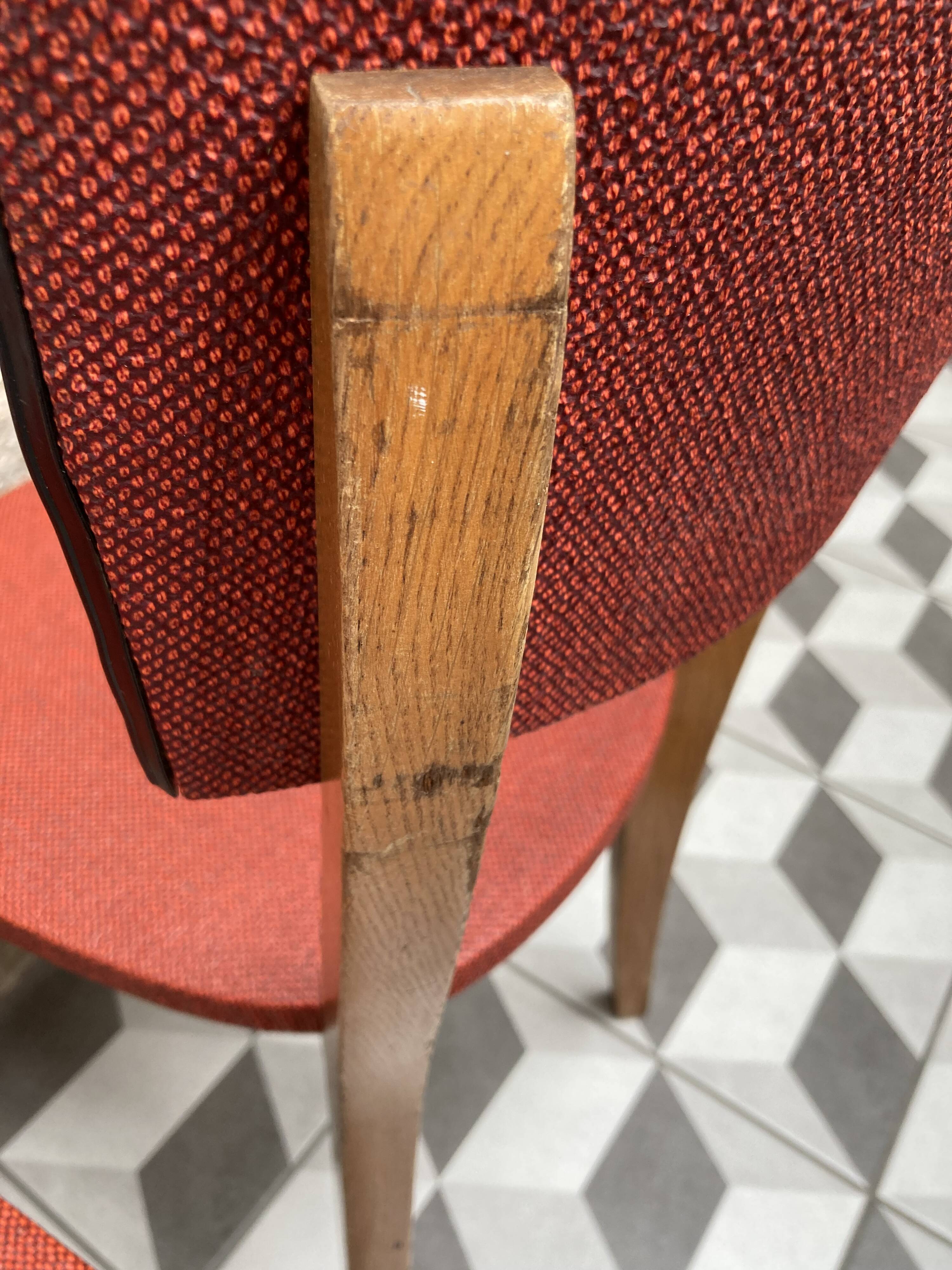 Pair of red bistro chairs