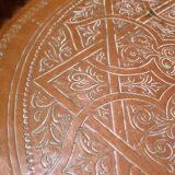 Antique Algerian red copper tray, circa 1950