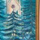 Mid-Century Oil on Canvas “Blue Trees” by Ag Liljardh– Vintage & Framed