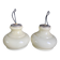 Pair of mid-century vintage opaline milk glass pendant lights