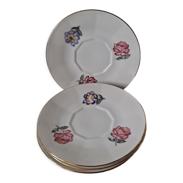 Lot de coupelles soucoupes fleuries