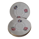 Set of flowered saucer cups