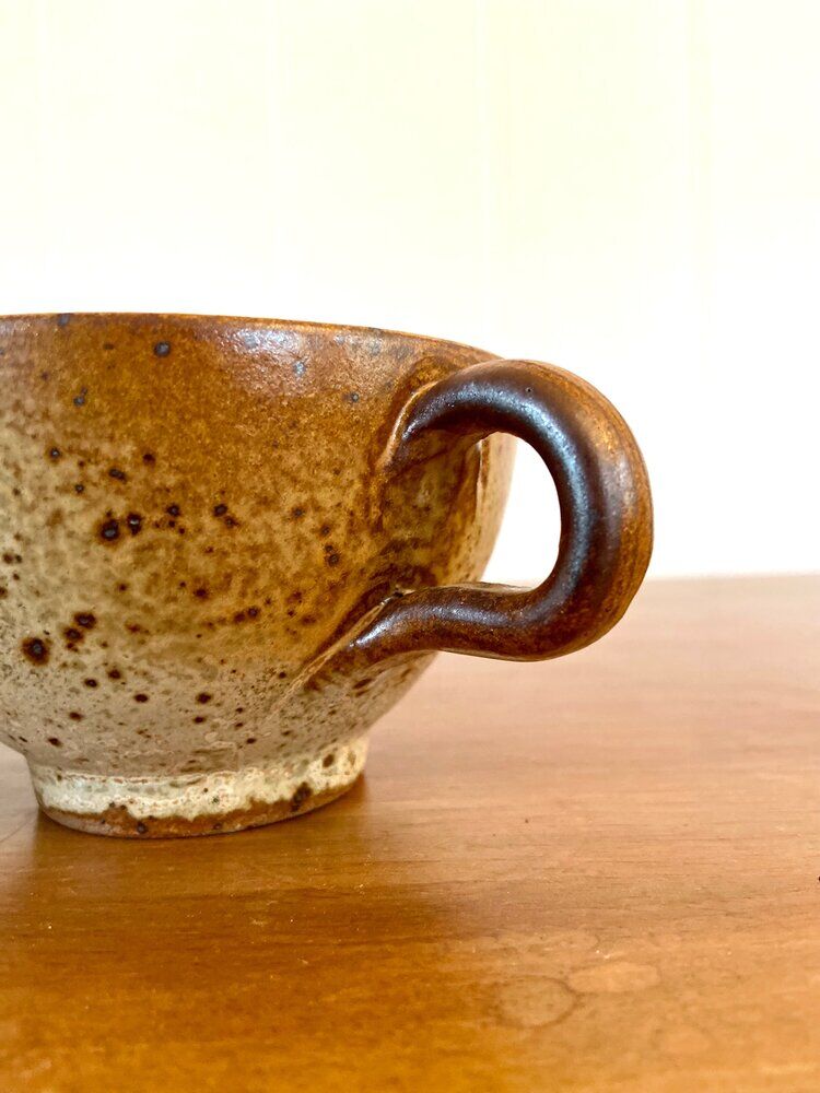 Pair of pyrity sandstone cups