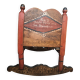 Alsatian polychrome furniture cradle from Brumath 19th century 1837