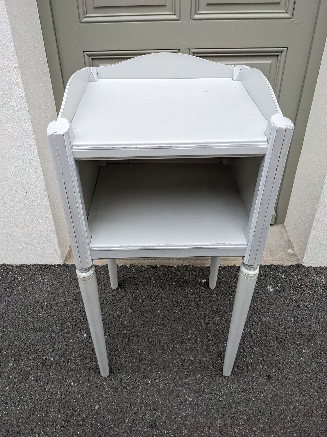 Painted and patinated bedside table