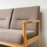 Vintage wooden seating area / sofa and 2 armchairs