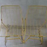 Pair of 1960s metal mesh chairs