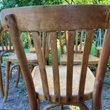 Set of 8 vintage bistro chairs 1950