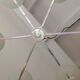Six-light chrome metal chandelier and opaque glass globes / vintage 60s and 70s
