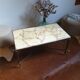 Table basse laiton et marbre vintage années 60