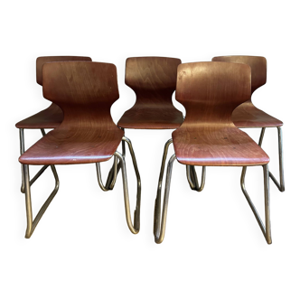 Set of 6 original Pagholz chairs by Adam Stegner