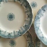 "Henriette" - 6 flat plates made of ironstone HB Choisy-le-Roi