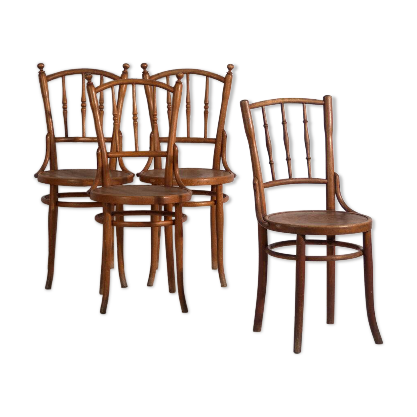 Set of 4 antique bentwood chairs in Thonet style – Central Europe, circa 1900