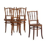 Set of 4 antique bentwood chairs in Thonet style – Central Europe, circa 1900