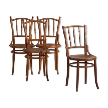 Set of 4 antique bentwood chairs in Thonet style – Central Europe, circa 1900