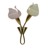 Double flower wall light from the 1950s.