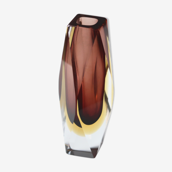Vase en verre de Murano de Flavio Poli pour Seguso années 60